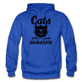 Cats Are Just Awesome - Black - Gildan Heavy Blend Adult Hoodie - royal blue