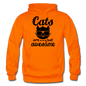 Cats Are Just Awesome - Black - Gildan Heavy Blend Adult Hoodie - orange