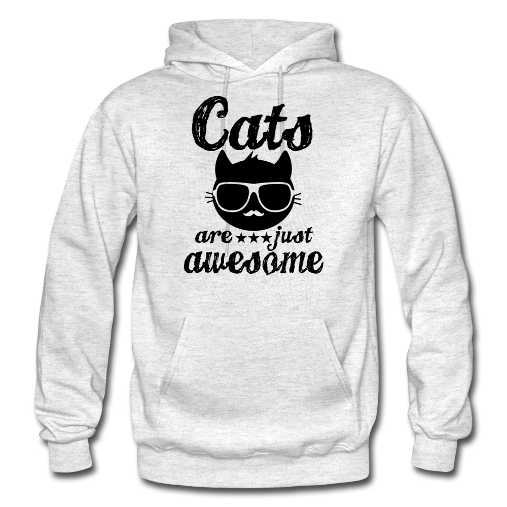 Cats Are Just Awesome - Black - Gildan Heavy Blend Adult Hoodie - light heather gray