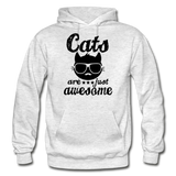 Cats Are Just Awesome - Black - Gildan Heavy Blend Adult Hoodie - light heather gray