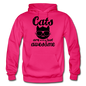 Cats Are Just Awesome - Black - Gildan Heavy Blend Adult Hoodie - fuchsia