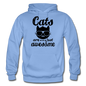 Cats Are Just Awesome - Black - Gildan Heavy Blend Adult Hoodie - carolina blue