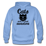 Cats Are Just Awesome - Black - Gildan Heavy Blend Adult Hoodie - carolina blue