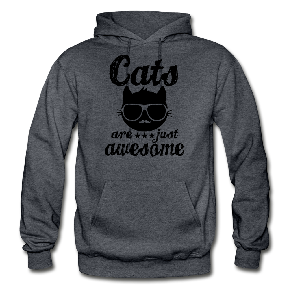 Cats Are Just Awesome - Black - Gildan Heavy Blend Adult Hoodie - charcoal gray