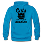 Cats Are Just Awesome - Black - Gildan Heavy Blend Adult Hoodie - turquoise