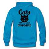 Cats Are Just Awesome - Black - Gildan Heavy Blend Adult Hoodie - turquoise