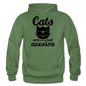 Cats Are Just Awesome - Black - Gildan Heavy Blend Adult Hoodie - military green