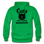 Cats Are Just Awesome - Black - Gildan Heavy Blend Adult Hoodie - kelly green