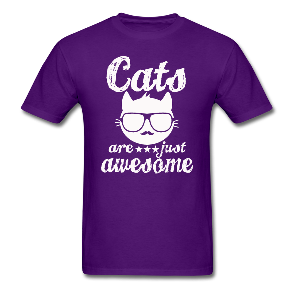 Cats Are Just Awesome - White - Unisex Classic T-Shirt - purple