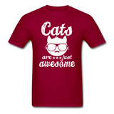 Cats Are Just Awesome - White - Unisex Classic T-Shirt - dark red