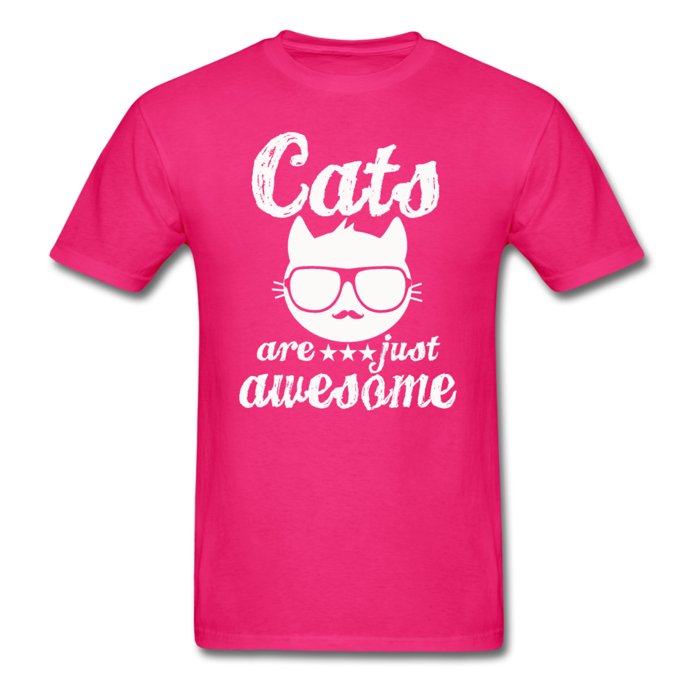 Cats Are Just Awesome - White - Unisex Classic T-Shirt - fuchsia