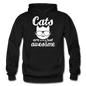 Cats Are Just Awesome - White - Gildan Heavy Blend Adult Hoodie - black