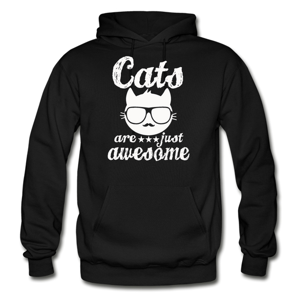 Cats Are Just Awesome - White - Gildan Heavy Blend Adult Hoodie - black