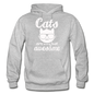 Cats Are Just Awesome - White - Gildan Heavy Blend Adult Hoodie - heather gray