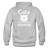 Cats Are Just Awesome - White - Gildan Heavy Blend Adult Hoodie - heather gray