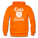 Cats Are Just Awesome - White - Gildan Heavy Blend Adult Hoodie - orange