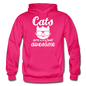 Cats Are Just Awesome - White - Gildan Heavy Blend Adult Hoodie - fuchsia