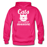 Cats Are Just Awesome - White - Gildan Heavy Blend Adult Hoodie - fuchsia