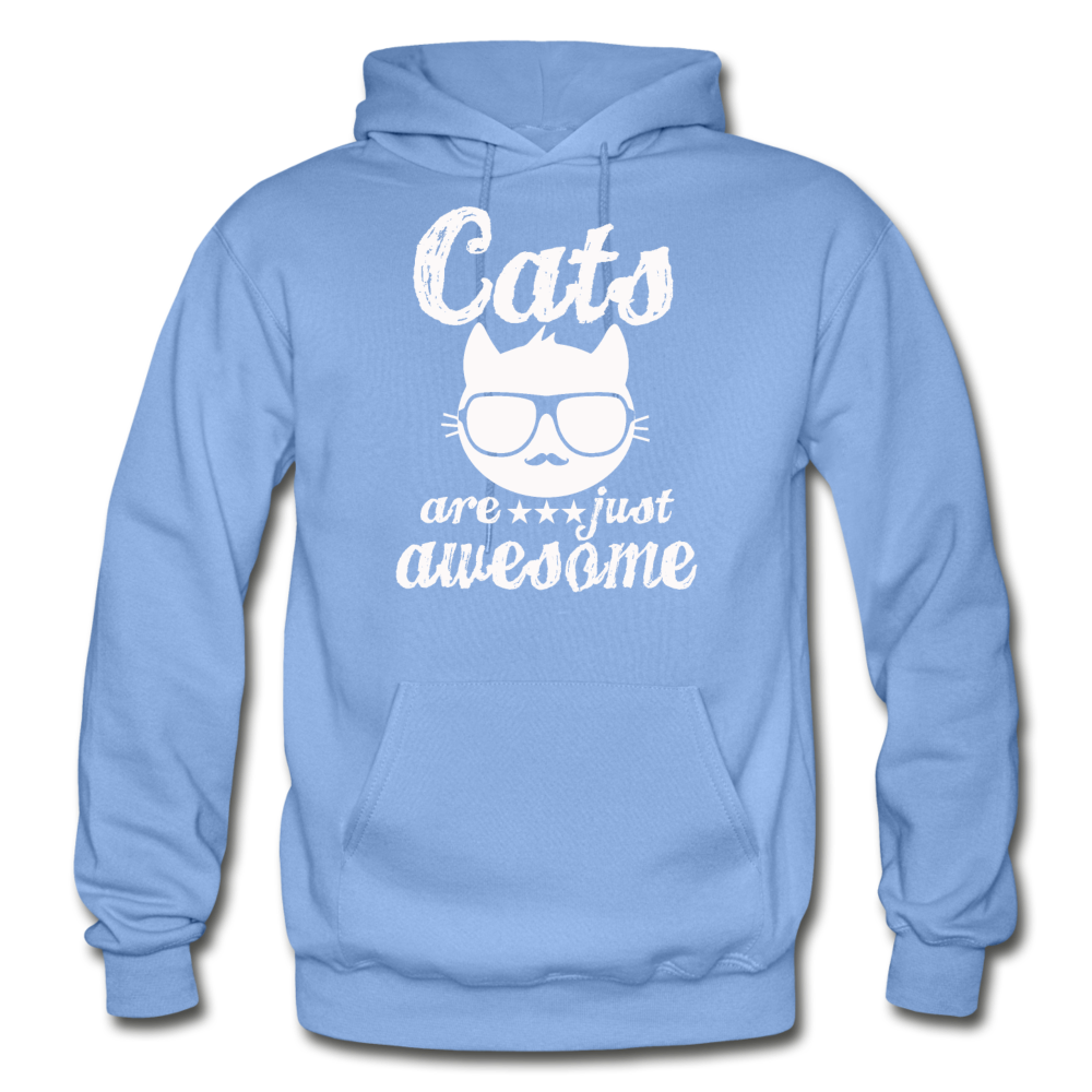 Cats Are Just Awesome - White - Gildan Heavy Blend Adult Hoodie - carolina blue