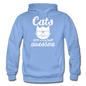 Cats Are Just Awesome - White - Gildan Heavy Blend Adult Hoodie - carolina blue