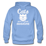 Cats Are Just Awesome - White - Gildan Heavy Blend Adult Hoodie - carolina blue