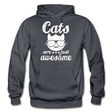 Cats Are Just Awesome - White - Gildan Heavy Blend Adult Hoodie - charcoal gray