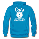 Cats Are Just Awesome - White - Gildan Heavy Blend Adult Hoodie - turquoise