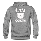 Cats Are Just Awesome - White - Gildan Heavy Blend Adult Hoodie - graphite heather