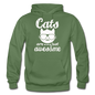 Cats Are Just Awesome - White - Gildan Heavy Blend Adult Hoodie - military green