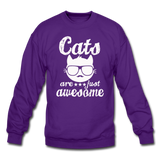 Cats Are Just Awesome - White - Crewneck Sweatshirt - purple