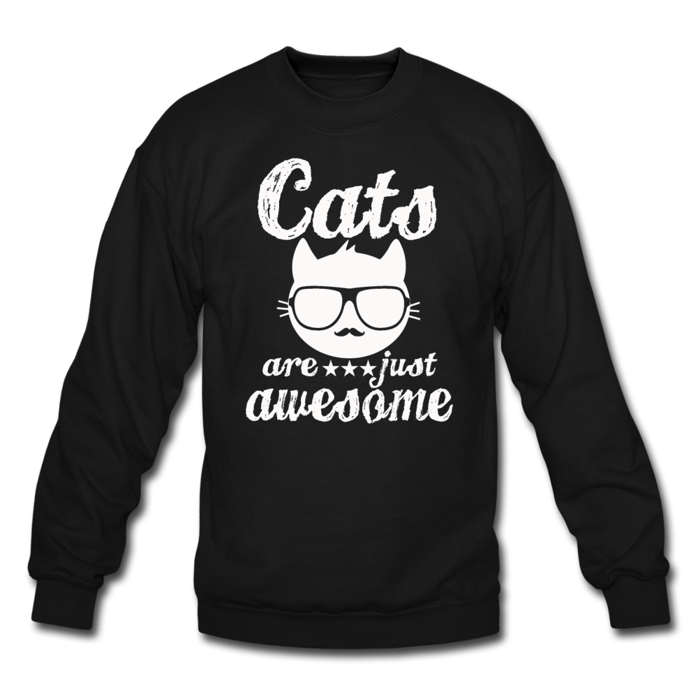 Cats Are Just Awesome - White - Crewneck Sweatshirt - black