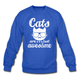 Cats Are Just Awesome - White - Crewneck Sweatshirt - royal blue