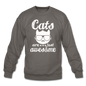 Cats Are Just Awesome - White - Crewneck Sweatshirt - asphalt gray