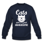 Cats Are Just Awesome - White - Crewneck Sweatshirt - navy