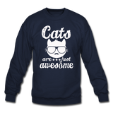 Cats Are Just Awesome - White - Crewneck Sweatshirt - navy