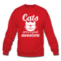 Cats Are Just Awesome - White - Crewneck Sweatshirt - red