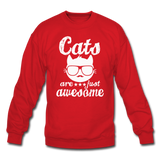 Cats Are Just Awesome - White - Crewneck Sweatshirt - red