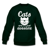 Cats Are Just Awesome - White - Crewneck Sweatshirt - forest green