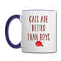 Cats Are Better Than Boys - Contrast Coffee Mug - white/cobalt blue