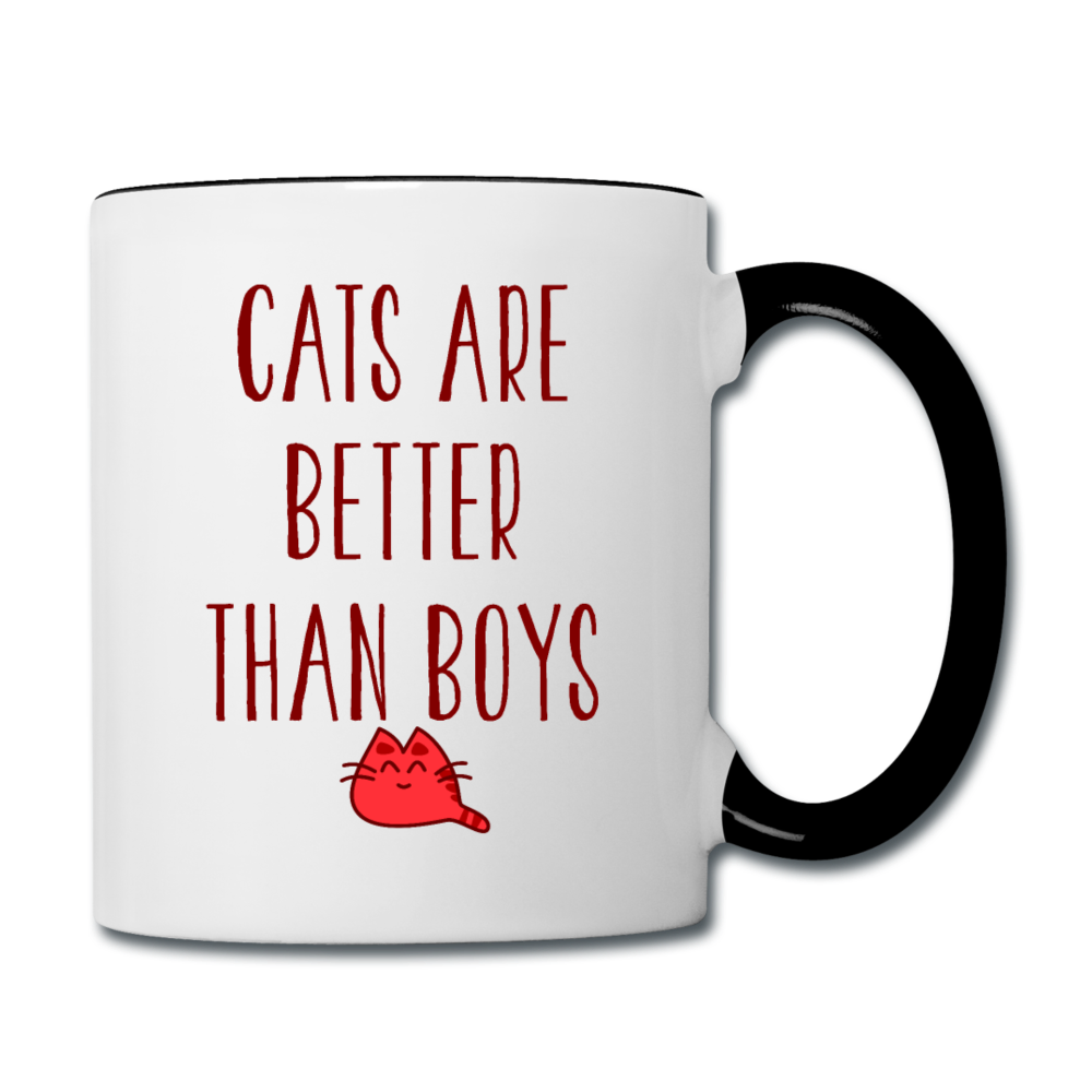 Cats Are Better Than Boys - Contrast Coffee Mug - white/black