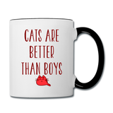 Cats Are Better Than Boys - Contrast Coffee Mug - white/black