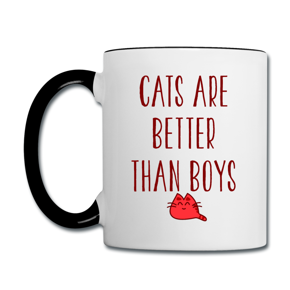 Cats Are Better Than Boys - Contrast Coffee Mug - white/black