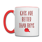 Cats Are Better Than Boys - Contrast Coffee Mug - white/red