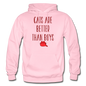 Cats Are Better Than Boys - Gildan Heavy Blend Adult Hoodie - light pink