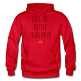 Cats Are Better Than Boys - Gildan Heavy Blend Adult Hoodie - red