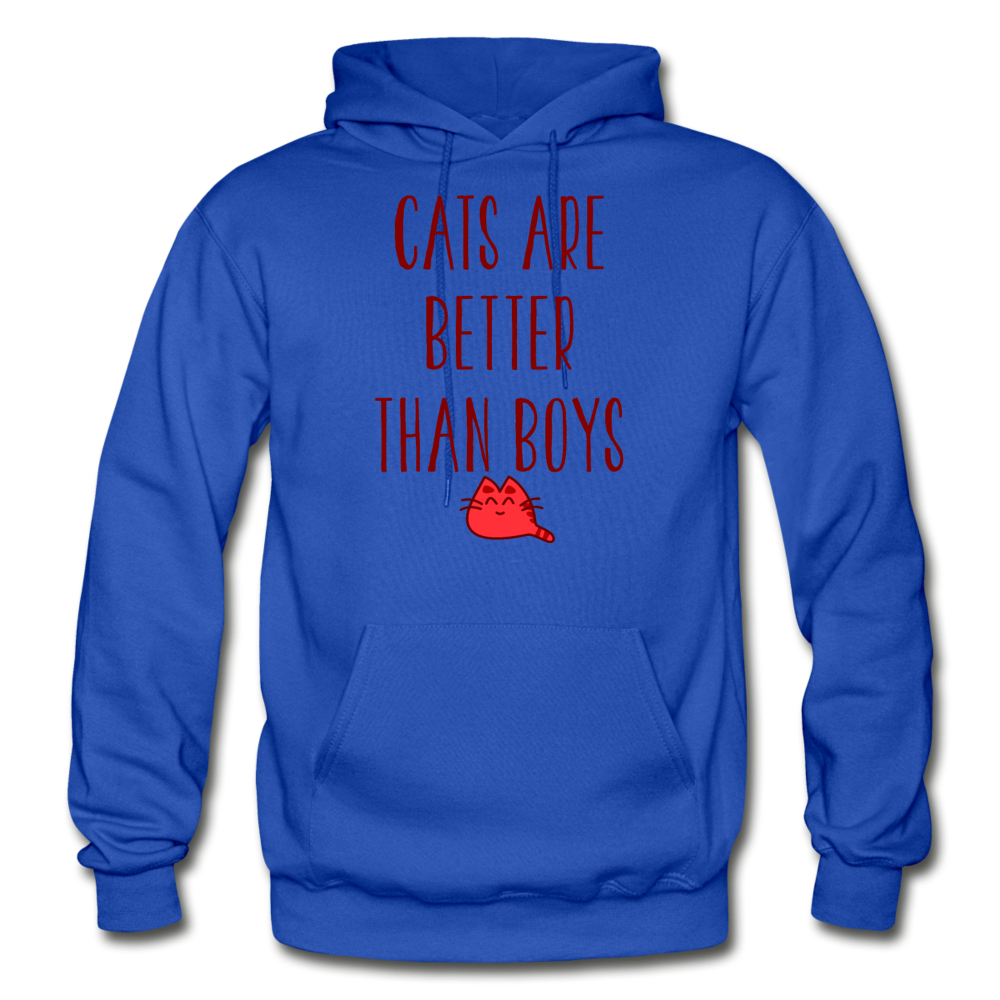 Cats Are Better Than Boys - Gildan Heavy Blend Adult Hoodie - royal blue