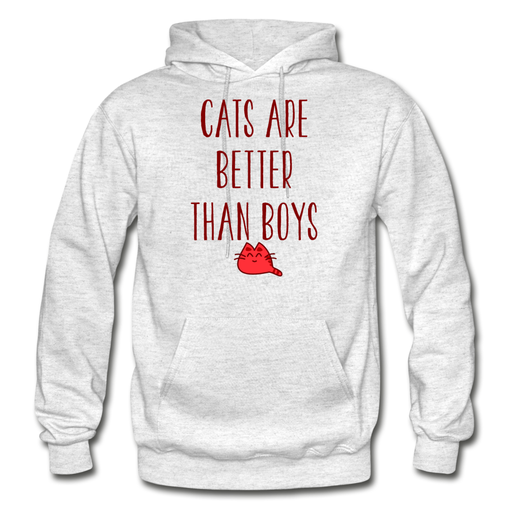 Cats Are Better Than Boys - Gildan Heavy Blend Adult Hoodie - light heather gray