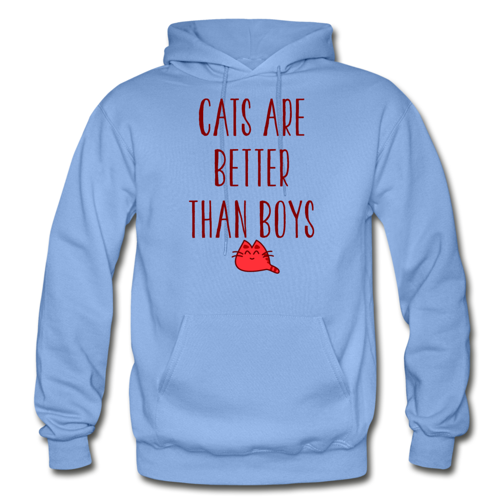 Cats Are Better Than Boys - Gildan Heavy Blend Adult Hoodie - carolina blue