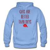 Cats Are Better Than Boys - Gildan Heavy Blend Adult Hoodie - carolina blue