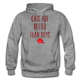 Cats Are Better Than Boys - Gildan Heavy Blend Adult Hoodie - graphite heather